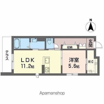 ハルミエールⅡ[1LDK/46.91m2]の間取図