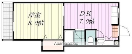 グリーンハイム[1DK/31.32m2]の間取図