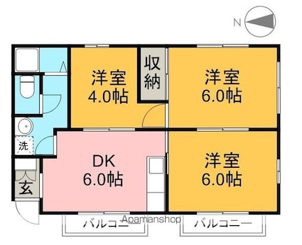 メゾンＲ[3DK/44.06m2]の間取図