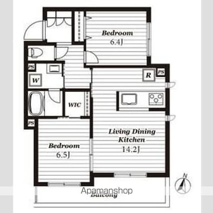 風香錦町[2LDK/63.12m2]の間取図