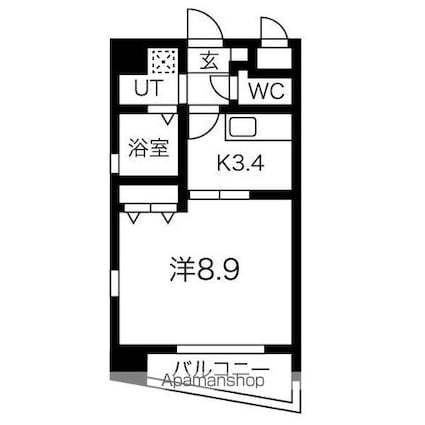 愛知県名古屋市千種区今池４丁目[1K/31.08m2]の間取図