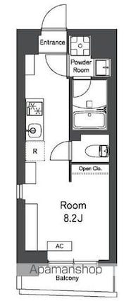 レキシントン・スクエア曙橋[1K/22.48m2]の間取図