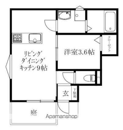 Ｏｎｅ　Ｓｔｅｐ東垣生[1LDK/31.3m2]の間取図