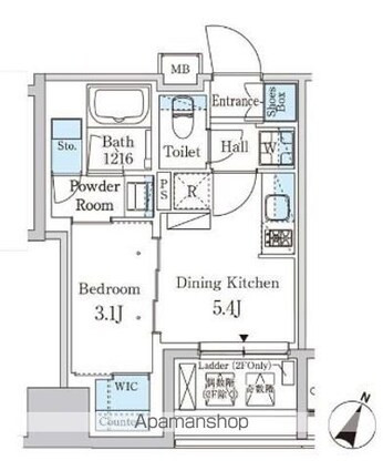 パークアクシス神保町[1DK/27.31m2]の間取図