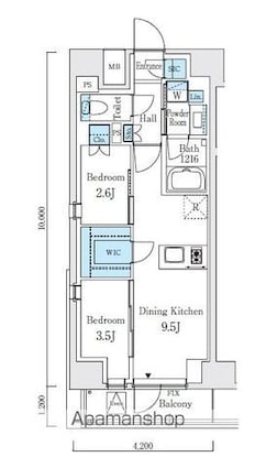 テラス駒込サウス[2DK/41.16m2]の間取図