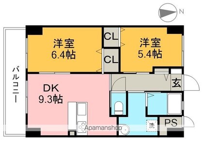みつばちレジデンス[2DK/49.41m2]の間取図