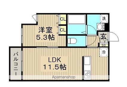 プラネッツ[1LDK/40.9m2]の間取図