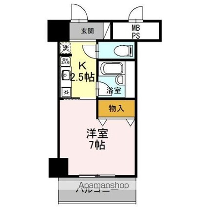 サンタウン竹鼻　Ａ[1K/25.2m2]の間取図