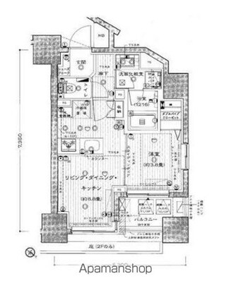 モナーク錦糸町親水公園[1LDK/33.7m2]の間取図