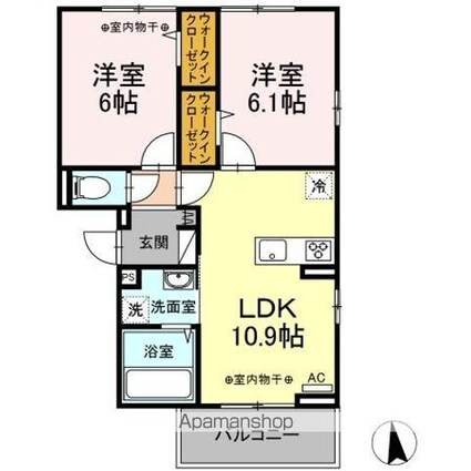 パレステート[2LDK/52.55m2]の間取図