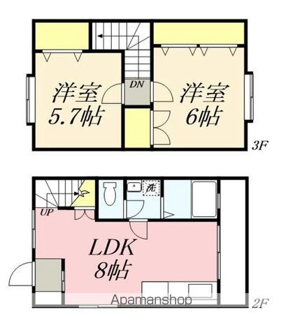 海南市大野中のハイツの間取り