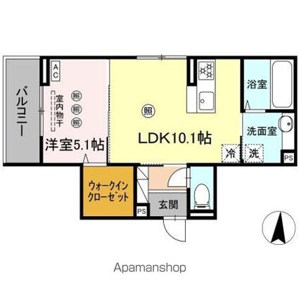セジュールピア吉島[1LDK/40.2m2]の間取図