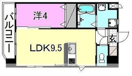 Ｍａｙｆａｉｒ鉄砲町Ｐｒｅｍｉｕｍ[1LDK/33.75m2]の間取図