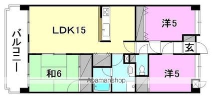 エシャンジゥル松山[3LDK/72m2]の間取図