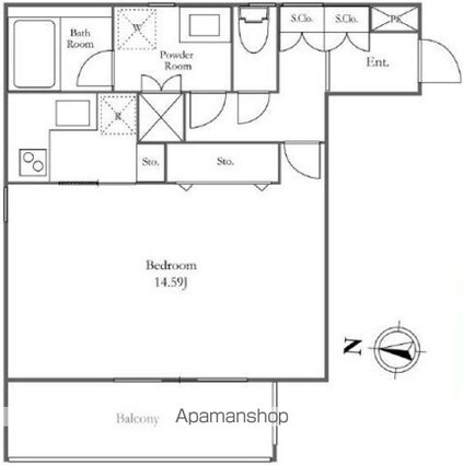 Ｍａｐｌｅ　Ｇａｒｄｅｎ中野富士見町[1K/39.87m2]の間取図