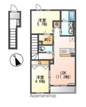 グランシード弐番館[2LDK/54.89m2]の間取図