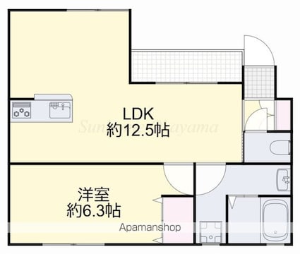 マルラニ　北棟[1LDK/40m2]の間取図