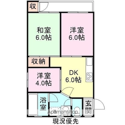 マンションルミエール[3DK/52.59m2]の間取図