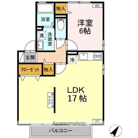 府中市日新町のアパートの間取り