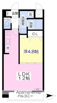Ｂｉｏｓ山越[1LDK/40.05m2]の間取図