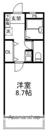 グリーンハイツ[1K/27m2]の間取図