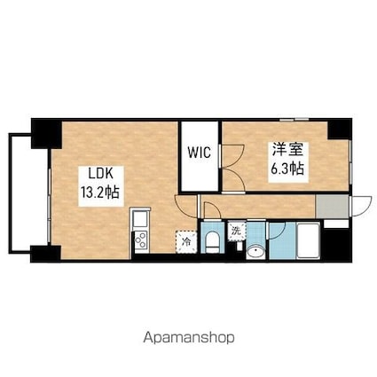 ムーランマグノリア[1LDK/46.96m2]の間取図