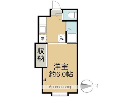 カルチェラタン・アパートメント[1K/20m2]の間取図