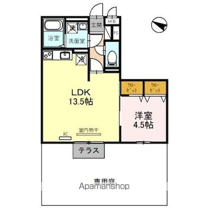 ＥＡＳＴ　ＮＯＮＡＭＩ　拾番館[1LDK/43.71m2]の間取図