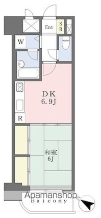 ライオンズマンション開運橋[1DK/35.82m2]の間取図