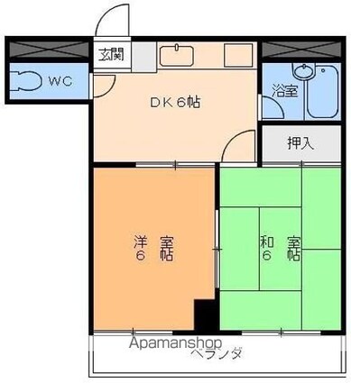 ＶＩＰマルジョウ[2DK/34.11m2]の間取図