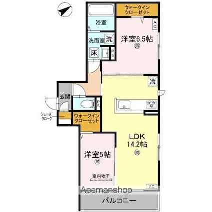 パサログランデ永代町[2LDK/61.38m2]の間取図
