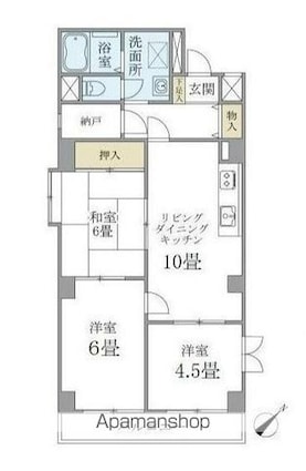 ニューハイツ中落合[3LDK/71.58m2]の間取図