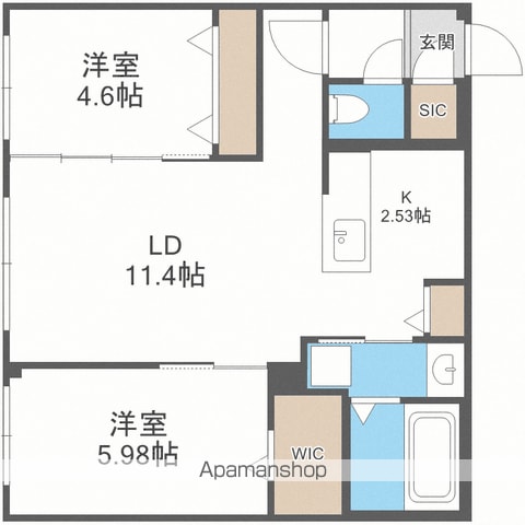 SーRESIDENCE琴似IIの間取り写真