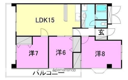 竹乃井ビル[3LDK/85.49m2]の間取図