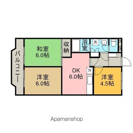 セゾンドヴァンベール[3DK/51.8m2]の間取図