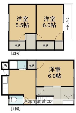 阪急電鉄宝塚線 池田駅 徒歩12分 2階建 築57年の間取り写真