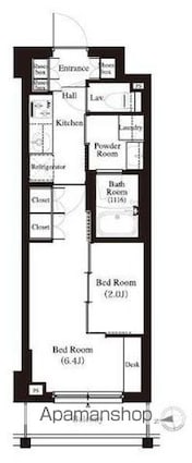 アーバンパーク江古田の森[2K/27.28m2]の間取図