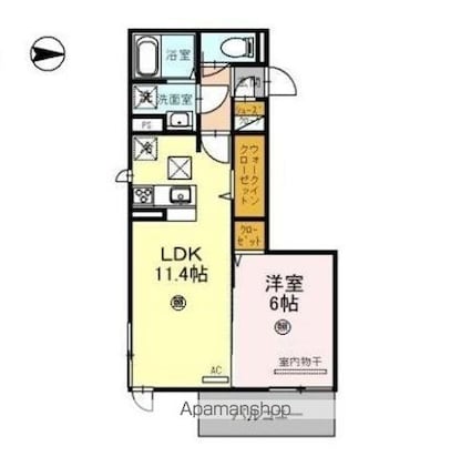Ｄーｒｏｏｍ宇須　光[1LDK/41.93m2]の間取図