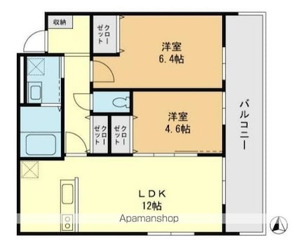 レーヴ京成高砂[2LDK/52.6m2]の間取図