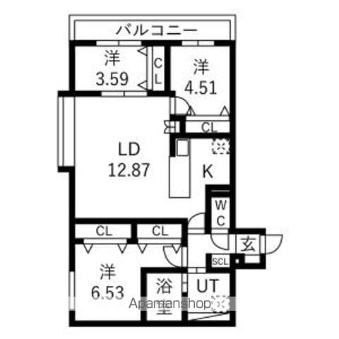 CONFIA KITA21JYOの間取り写真