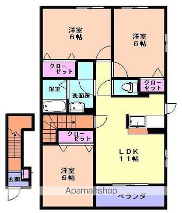 ハマナスⅠ[3LDK/68.03m2]の間取図