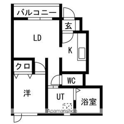 グリューンＳ[1LDK/33.12m2]の間取図