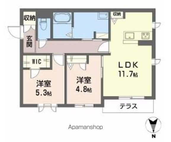 岩出市川尻のアパートの間取り