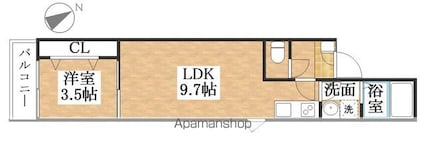ＬＥＣＯＣＯＮ清須[1LDK/32.48m2]の間取図