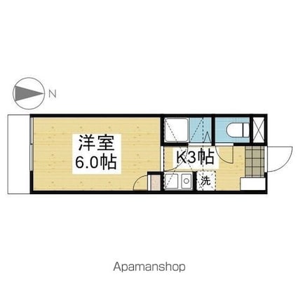 パルフラット・リマ[1K/17.74m2]の間取図