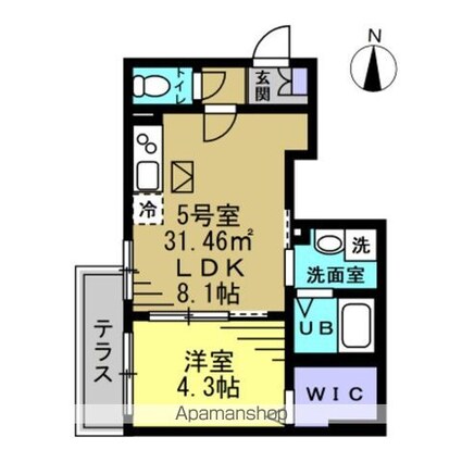 チェリーブルーム豊四季[1LDK/31.46m2]の間取図