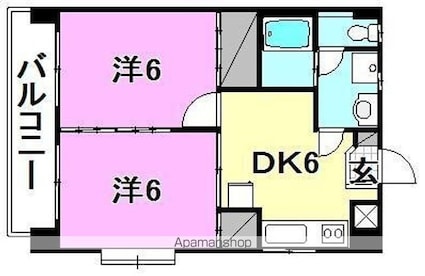 アプリーテ[2DK/40.51m2]の間取図