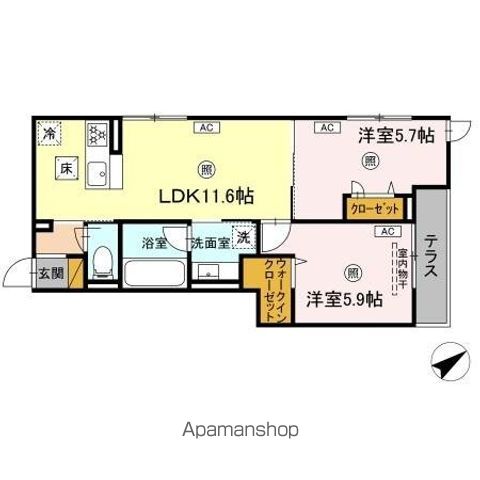 【仮）ＤーＲＯＯＭ登戸３丁目の間取り】