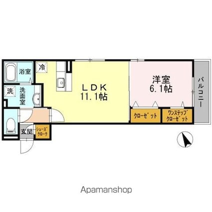 ＣＡＳＡ　ＢＲＩＳＡＳ　ｐａｒｔｅ　Ｓ[1LDK/43.85m2]の間取図