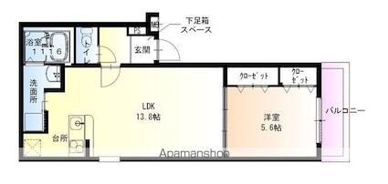 フジパレス市駅東イースト[1LDK/44.07m2]の間取図